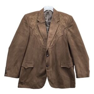 Circle S Blazer Western Jacket Men's 48L Brown Texas Sport Coat USA Rodeo Formal